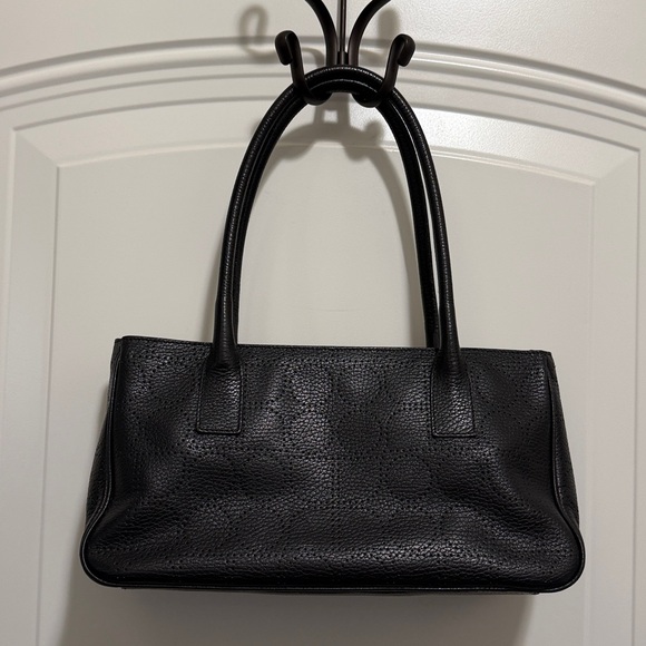 kate spade Handbags - Kate Spade black ‘punched Noel’ leather top-handle bag.
